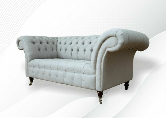 Chesterfield 2 places Salon Canapé Canapé Tissu Textile Ensemble Nouveau