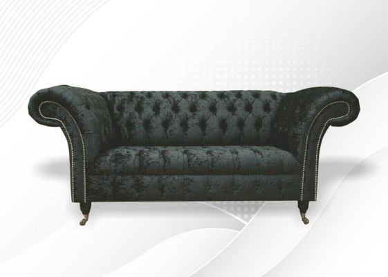 Canapé Club Chesterfield en velours 2 places avec revêtement en tissu design Sofa	Couches