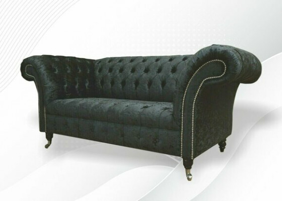 Canapé Club Chesterfield en velours 2 places avec revêtement en tissu design Sofa	Couches
