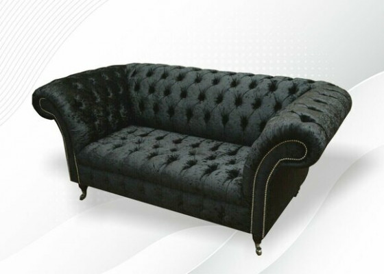 Canapé Club Chesterfield en velours 2 places avec revêtement en tissu design Sofa	Couches