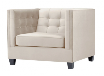 Fauteuil moderne Chesterfield en tissu blanc Meubles de loft créatifs pour le salon
