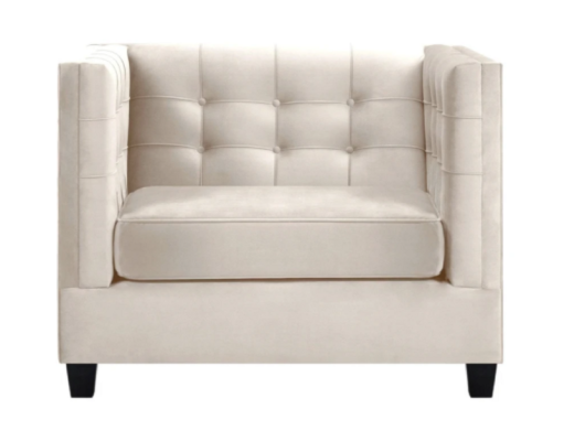Fauteuil moderne Chesterfield en tissu blanc Meubles de loft créatifs pour le salon