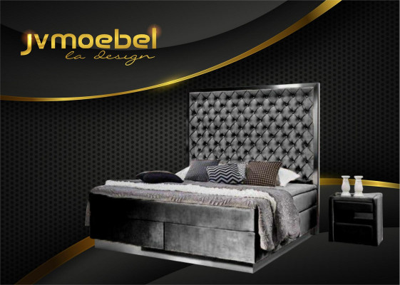 Lits complet Boxspring de luxe Design de lit en acier inoxydable.