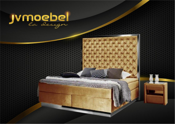 Lits complet Boxspring de luxe Design de lit en acier inoxydable.