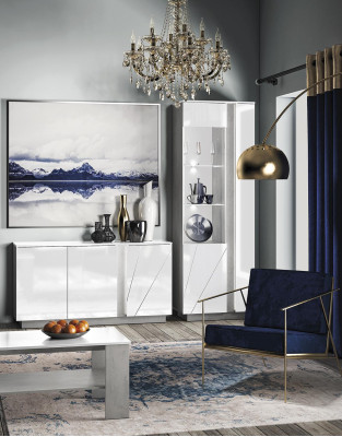 Meubles de salon Ensemble Buffet Table basse Commode Vitrine 3 pièces