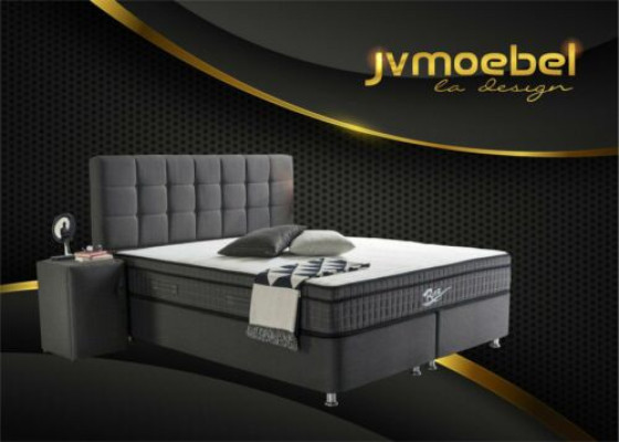 Lit boxspring de luxe en 3 pièces Ensemble Table de chevet Lits Mobilier Chambre de luxe
