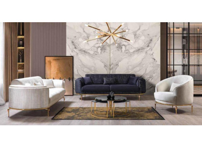 Luxury Suite Set Canapé ensemble 3+3+1 place Canapé en bois Fauteuil Canapé