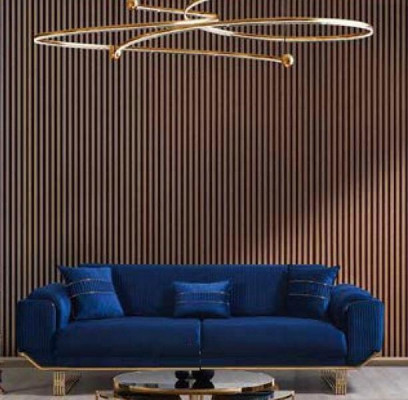 Rembourrage Designer Meubles Trois Places Trois Canapés de Luxe en Textile