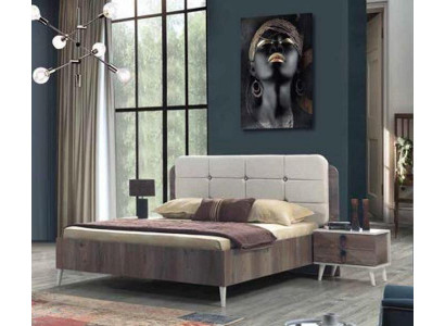 Lit Lit double Chambre à coucher Conception Lits Modernes Rembourrage Bois