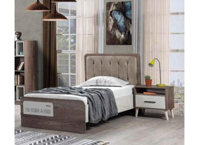 Lit en bois, lits simples, chambre d'enfants, chambre de jeunesse, meubles rembourrés