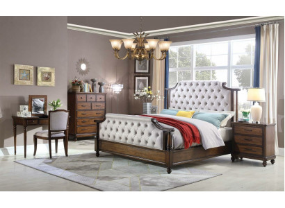 Conception Chambre 6 pcs. Ensemble de Chambre Complet Lit Table de chevet Commode neuf