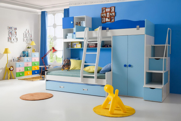 Lits Lit mezzanine Bois massif Chambre d'enfants et de jeunes Lit double superposé Lit superposé