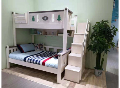 Lits superposés modernes pour enfants garçon fille échelle armoire haute lit en bois