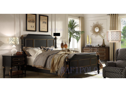 Chambre Lit en bois Vrai lit en bois Hôtel 180x200 Style Meubles massifs Lits