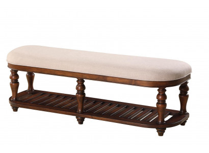 Tabouret Tabouret Rembourré Pieds Meubles Bancs de Salon Siège Cuir Beige Design Textile