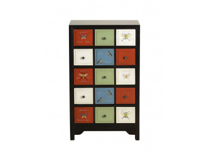 Armoire de pharmacie colorée Commode Buffet Hautes armoires Véritables coffres en bois