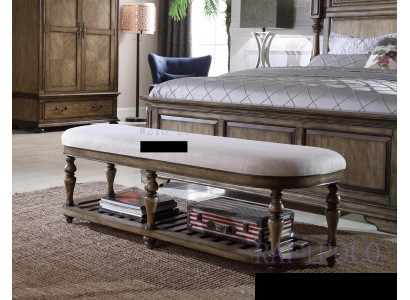 Tabouret Tabouret Classique Ottoman Canapé en Cuir Tissu en Tissu en Bois Repose-Pieds