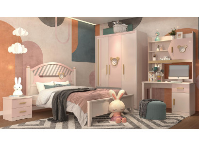 Chambre pour enfants Chambre pour jeunes Chambre à coucher Mobilier Ensemble complet Table de chevet neuve 4 pièces