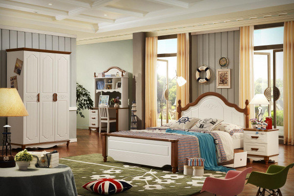 Ensemble complet Lit Table de chevet Armoire Mobilier de chambre Designer neuf 5 pièces