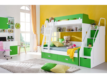 Jeunesse Lit Bureau Armoire Vert nouvelle Chambre des Enfants Ensemble Complet