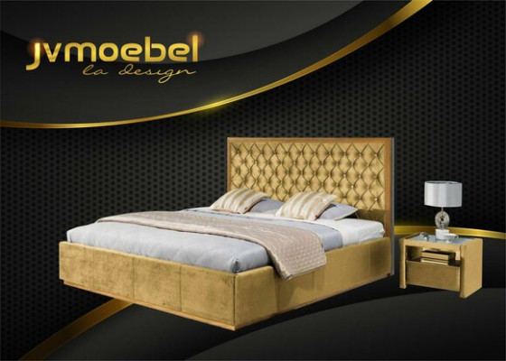 Linge de lit de luxe 2x Table de chevet 3 pièces. Ensemble de meubles de chambre Lits Cadre de lit