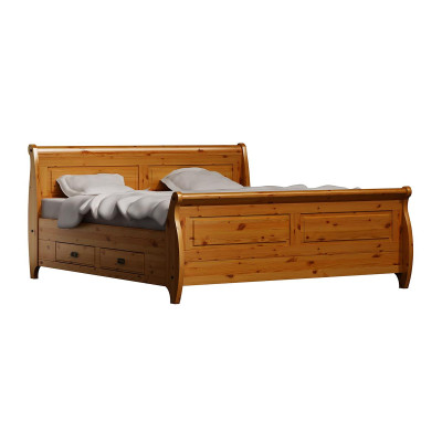 Conception Luxe Double lits d'hôtel Chambre Bois 180x200cm Lit Rembourrage