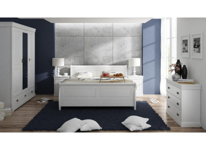 Meubles Ensemble de chambre à coucher Lit 2x Table de chevet Commode Armoire nouveau 5 pièces