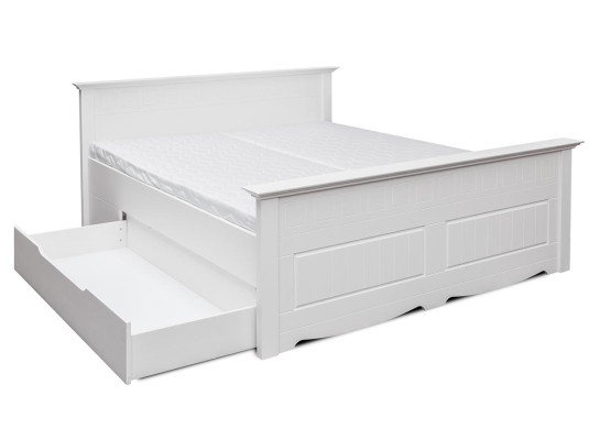 Lit design rembourré en bois et lit double blanc 180x200 chambre de sommeil