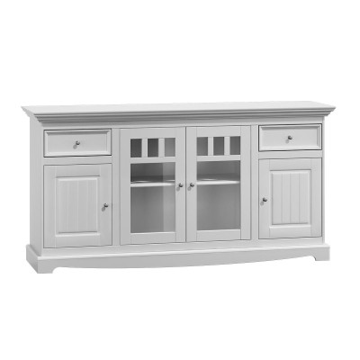 Commode classique Bahut de campagne Buffet blanc Armoire de salon