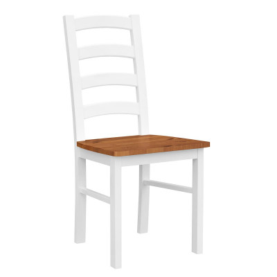 Chaise de salle à manger Rustique Blanc Chaises Fauteuil Chaise en bois Chaises en bois Meubles Blancs