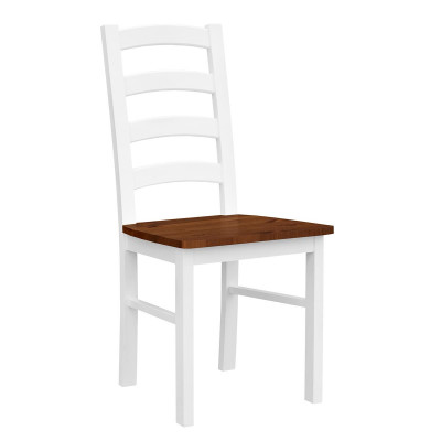 Chaise de salle à manger Rustique Blanc Chaises Fauteuil Chaise en bois Chaises en bois Meubles Blancs
