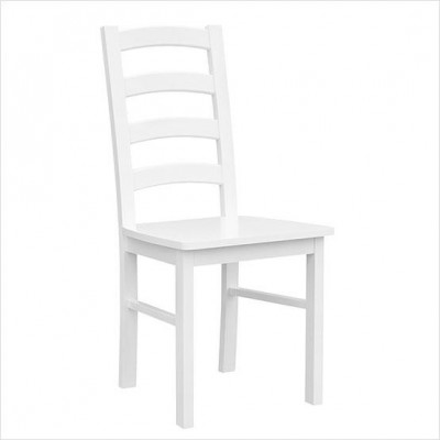 Chaise de salle à manger Rustique Blanc Chaises Fauteuil Chaise en bois Chaises en bois Meubles Blancs