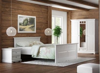 Lit de chambre à coucher design 2x Tables de chevet Ensemble de armoire neuf 180x200cm 4 pièces