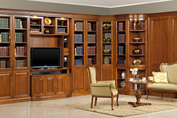 Armoire de rangement classique Armoire vitrine vitrée murale Modèle BA-1