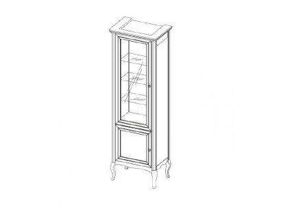 Armoire en bois massif en bois véritable Modèle de vitrine classique PR-W 1-2