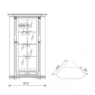 Vitrine classique Armoire de présentation Vitrine Armoire Armoire coloniale OW-N