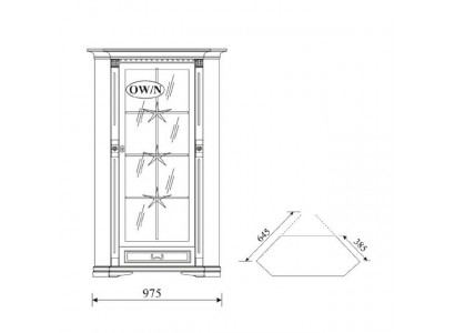 Vitrine classique Armoire de présentation Vitrine Armoire Armoire coloniale OW-N