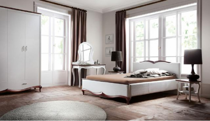 Lit double Chesterbett Lit Lits Rembourrage Textile Classique Bois Chambre à coucher neuf