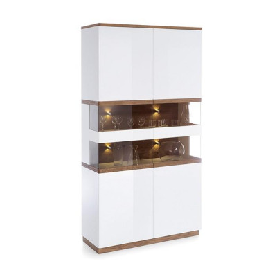 Vitrine Style moderne Collection de salon Vitrines Armoire Étagère Buffet Blanc