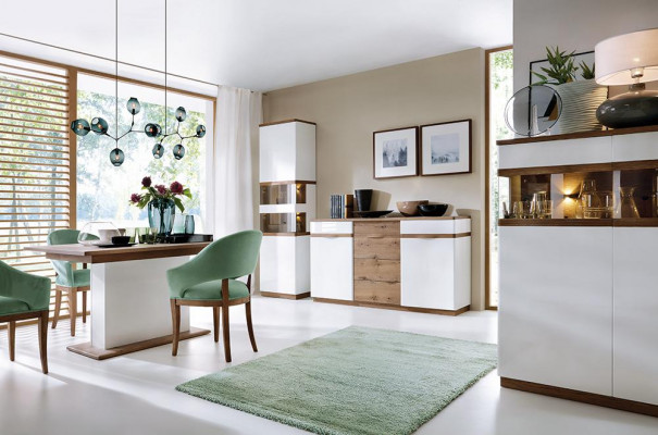 Vitrine Style moderne Collection de salon Vitrines Armoire Étagère Buffet Blanc