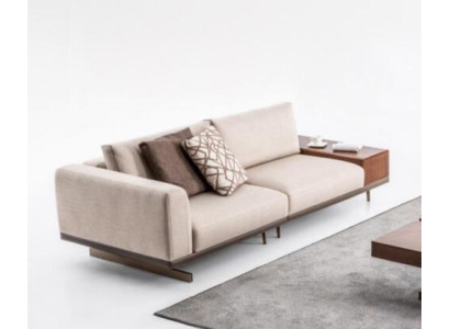 Canapé de luxe moderne deux places beige pour salon en tissu