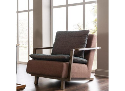 Fauteuil fauteuil à ailes fauteuil cocktail Siège Canapé Moderne Cadre en bois Siège en tissu