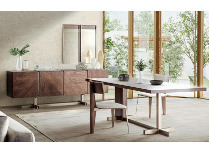 Table à manger marron Tables de designer Table + 4x chaise Fauteuils Mobilier 5 pièces. ensemble