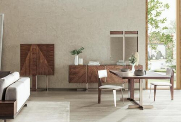 Table à manger marron Tables de designer Table + 4x chaise Fauteuils Mobilier 5 pièces. ensemble