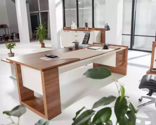 Chef Table Bureau Brun Ensemble de Tables de Bureau Complete de 3 pièces