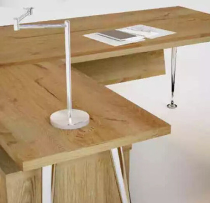 Ensemble de bureau en bois : - Bureau d'angle - Commode - 2x Armoire de classement - Table basse Ensemble de 4 pièces