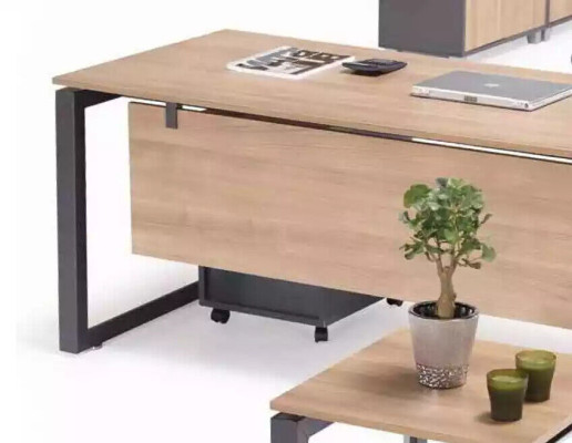 Mobilier de bureau exclusif Bureau d'angle Commode Table basse 2x armoires de classement