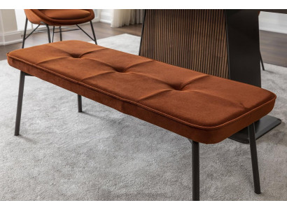 Sièges de banc Banc rembourré Banc en bois Rembourré Tissu Moderne Orange nouveau