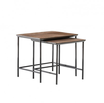 Tables d'appoint de luxe Table basse moderne Ensemble complet en bois brun neuf