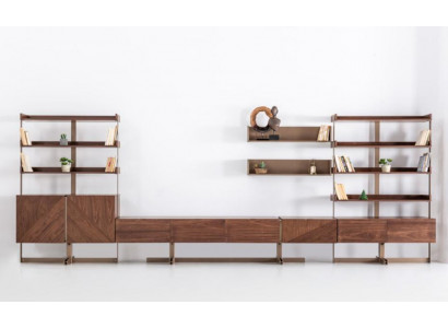 Unité murale moderne Unités murales Vitrine Meuble TV Étagère Salle de séjour Mobilier Bois neuf